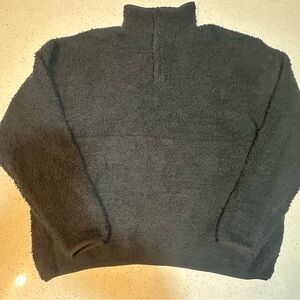 SKIMS teddy pullover with quarter snaps and high neck